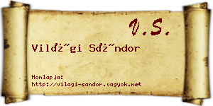 Világi Sándor névjegykártya