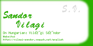 sandor vilagi business card